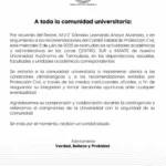 Comunicado a la comunidad universitaria: