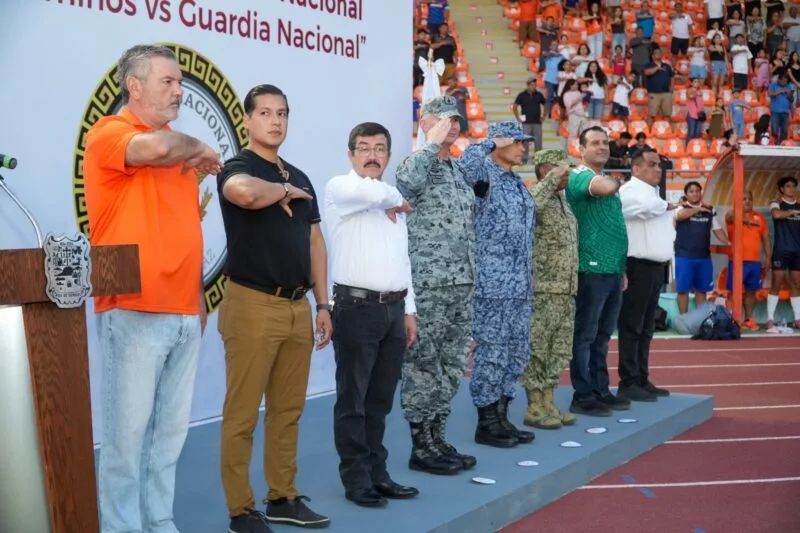 Celebran partido amistoso Correcaminos UAT Premier y Guardia Nacional